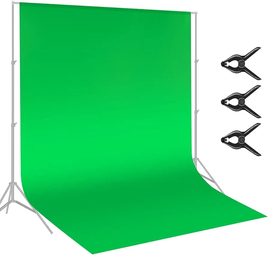 Greenscreen mit 3 Klammern